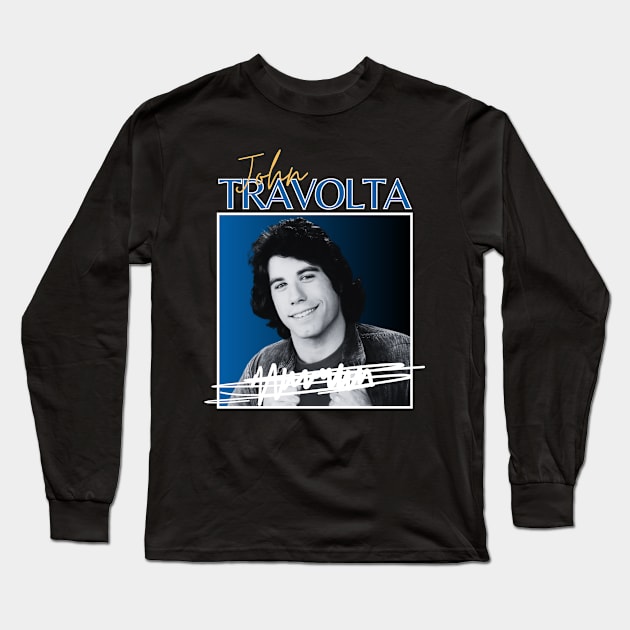 John travolta///original retro Long Sleeve T-Shirt by DetikWaktu